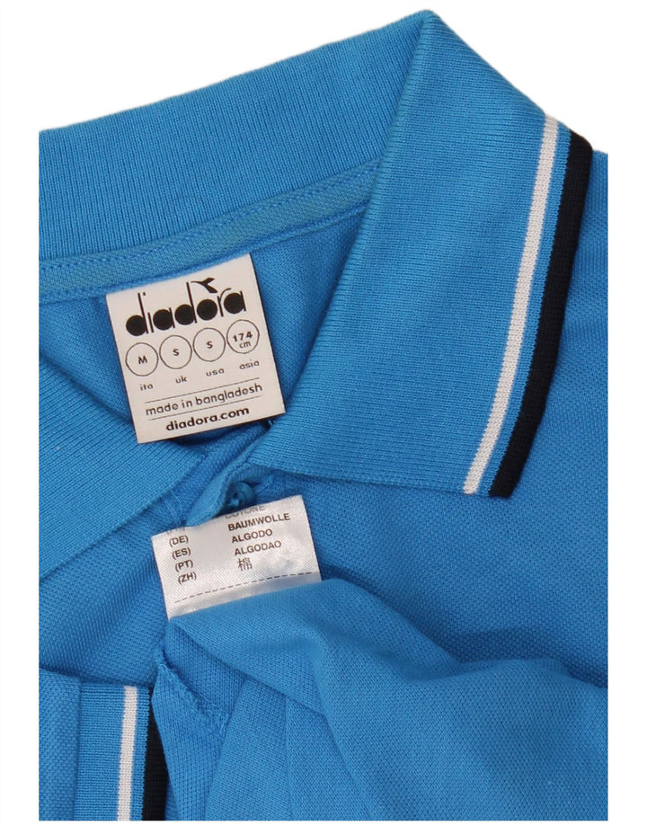 DIADORA Herren-Poloshirt, kleine blaue Baumwolle