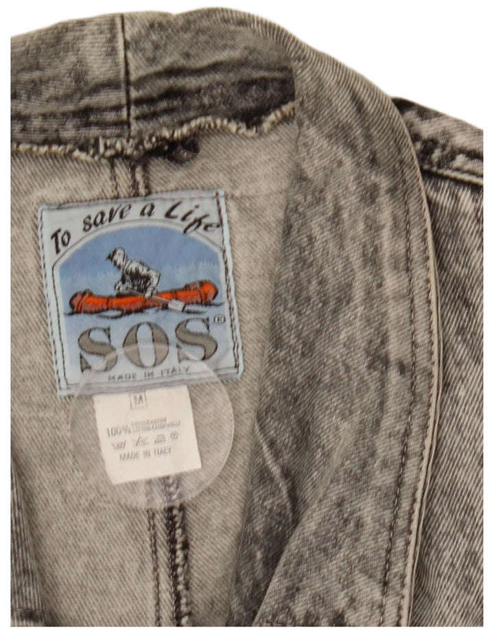 Sos Herren Jeansjacke UK 38 Mittelgraue Baumwolle