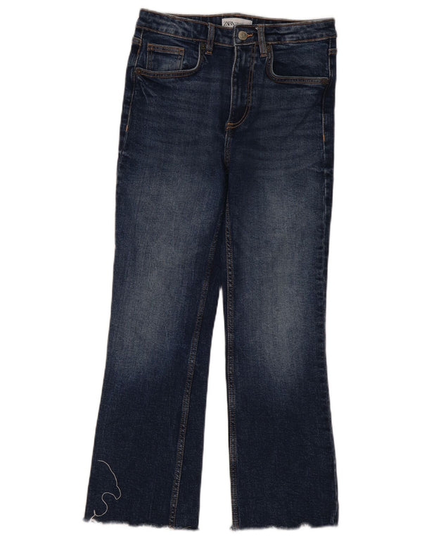 Zara Damen Bootcut Jeans EU 36 XS W26 L25 Marineblau