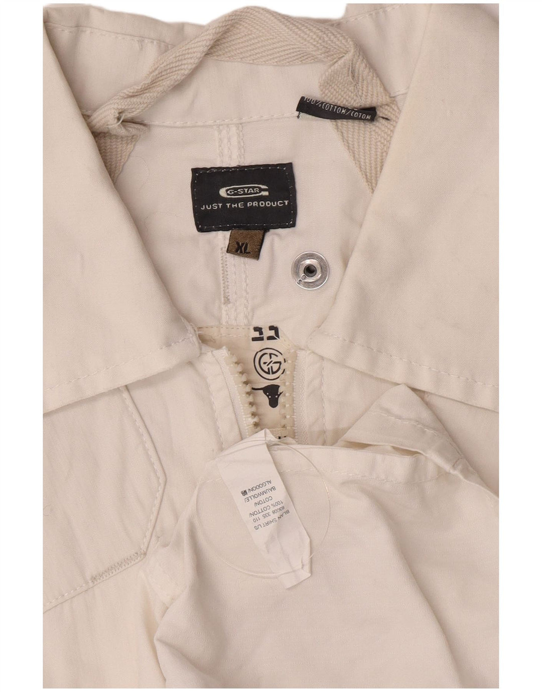 G-Star Damen Militärjacke UK 18 XL Weiße Baumwolle