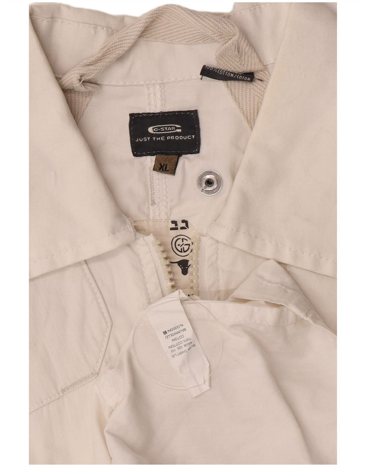 G-Star Damen Militärjacke UK 18 XL Weiße Baumwolle