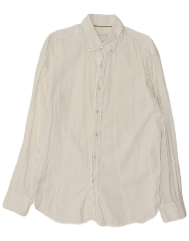 Massimo Dutti Herrenhemd, groß, aus weißer Baumwolle