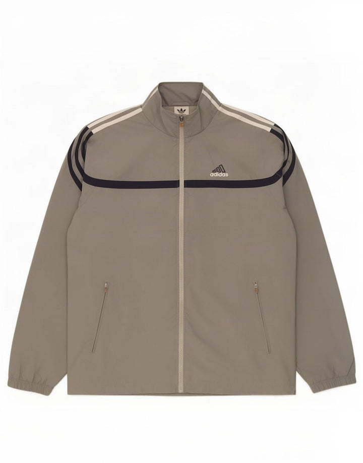 Adidas Herren Graphic Trainingsanzug Top Jacke UK 40/42 Mittelgraues Polyester