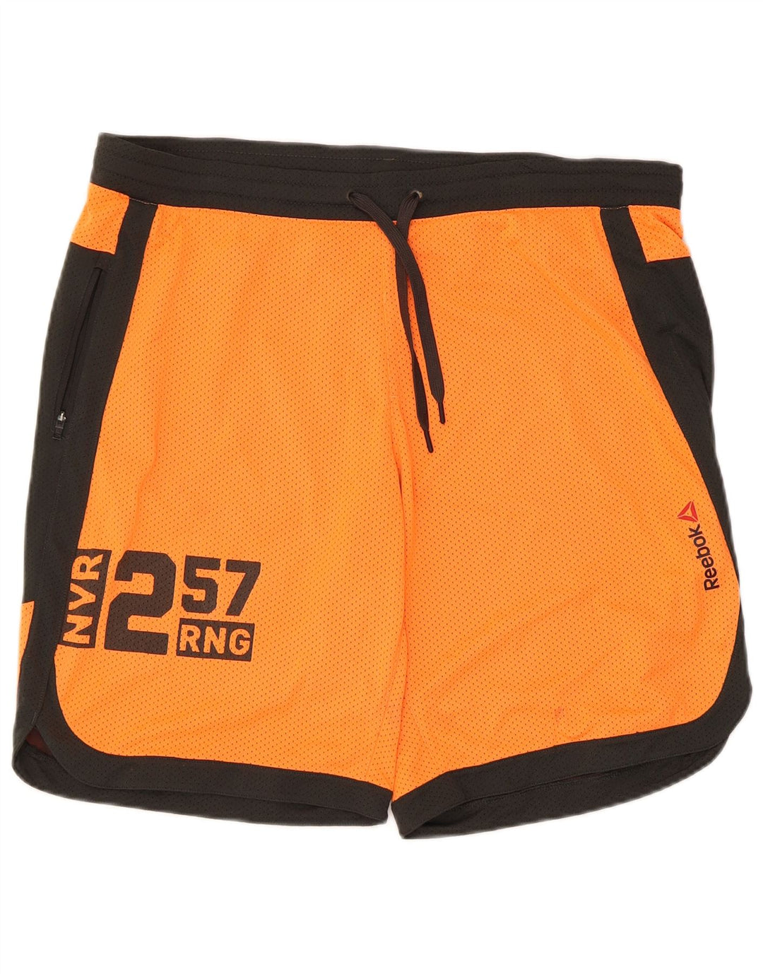 Reebok Herren Grafik-Sportshorts Mittelorangefarbenes Colourblock-Polyester