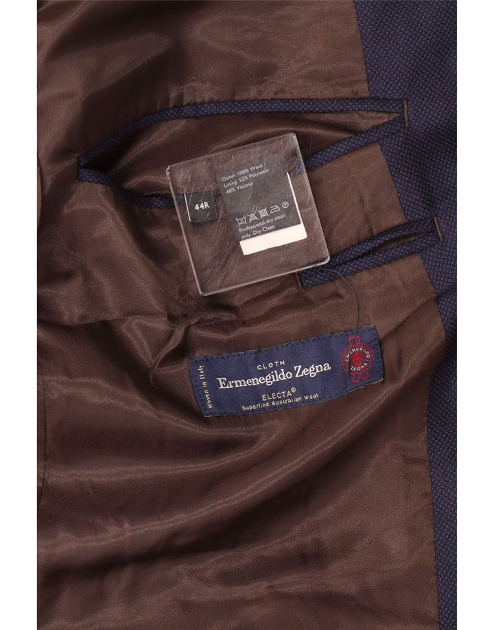 ERMENEGILDO ZEGNA Herren 2-Knopf-Blazerjacke UK 44 2XL Marineblaue Wolle