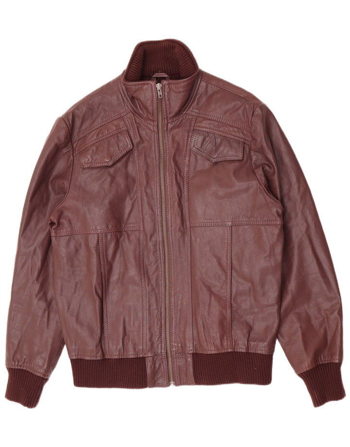 Ausgewählte Herren-Lederjacke, UK 40, großes kastanienbraunes Leder