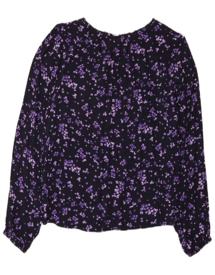 C&A Damen-Blusenoberteil, EU 38, mittellila, geblümt, Viskose
