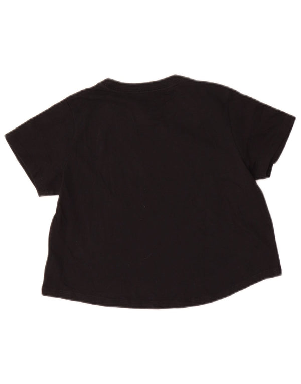 Nike Mädchen Crop Graphic T-Shirt Top 10–11 Jahre Mittelgroße schwarze Baumwolle