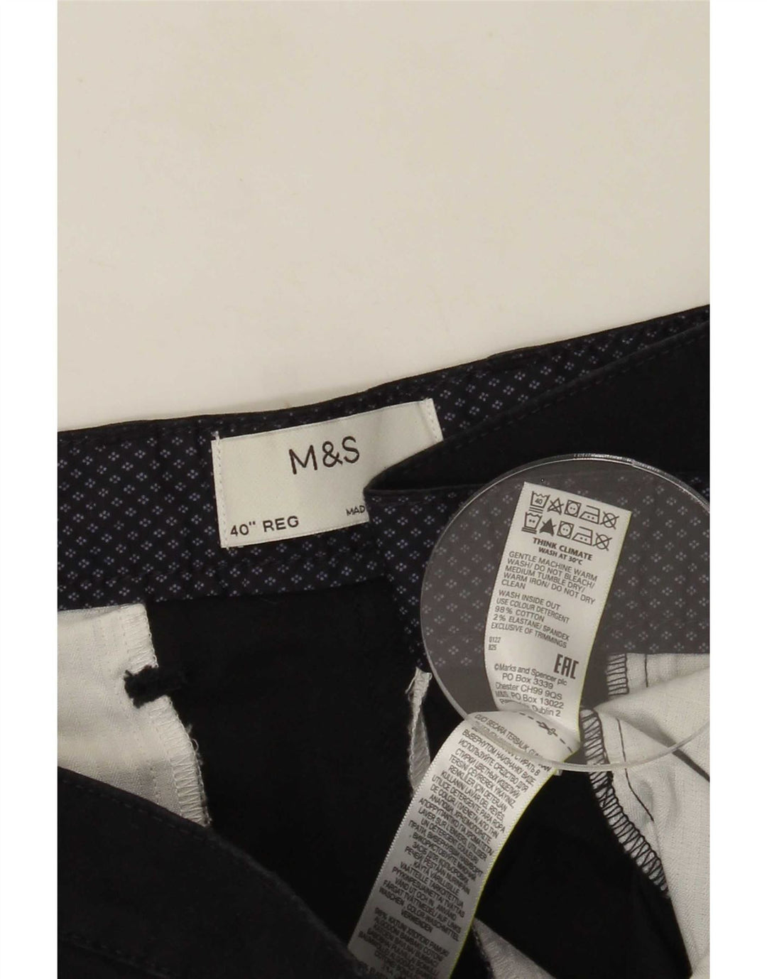 Marks & Spencer Herren Chinoshorts W40 XL Marineblau Baumwolle