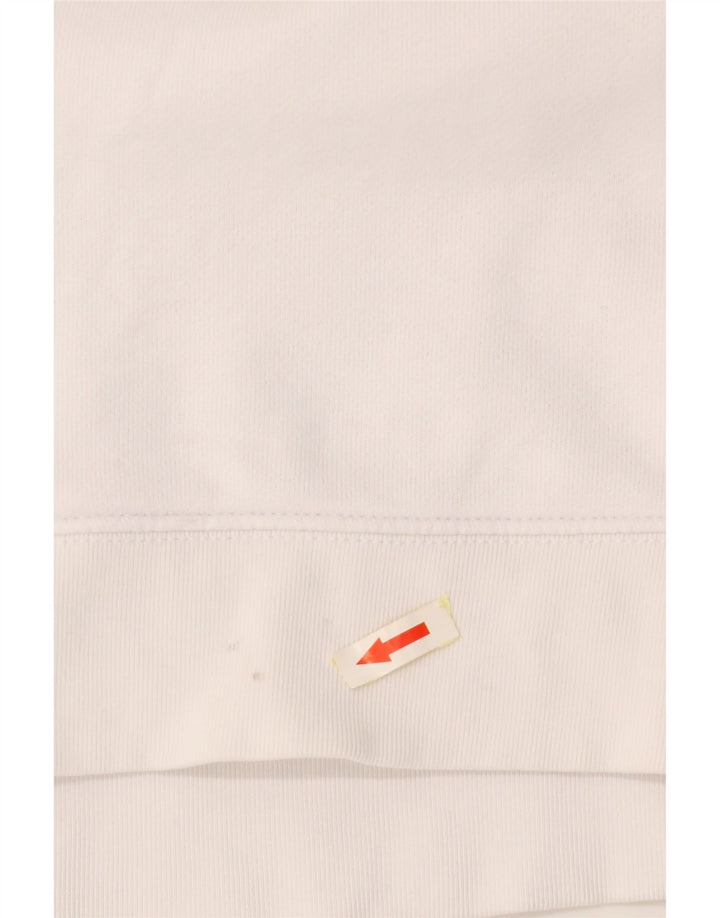 ADIDAS Damen Grafik-Sweatshirt-Pullover UK 14 Große weiße Baumwolle