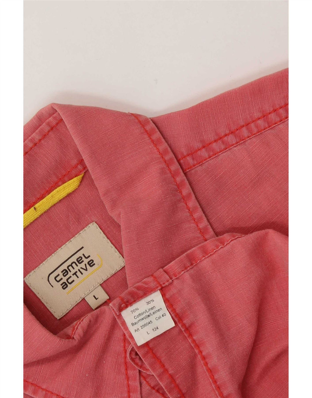 Camel Active Herren-Kurzarmhemd, groß, rosa, Baumwolle