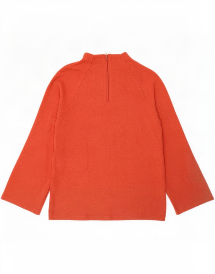 Marks & Spencer Damen Top Langarm UK 12 Mittelrotes Polyester