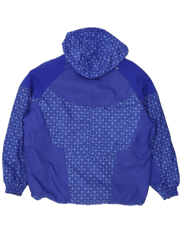 Fila Damen-Skijacke mit Kapuze, übergroß, US 8, mittelblau, geometrisch