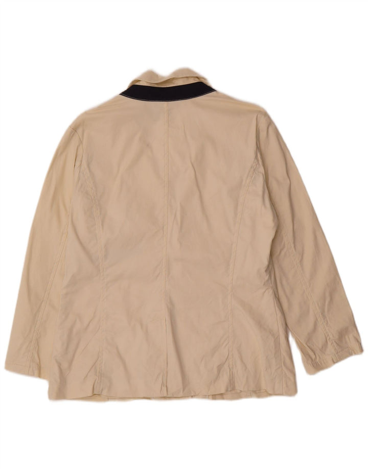 Nautica Damen 3-Knopf-Blazerjacke US 10 Large Beige Baumwolle