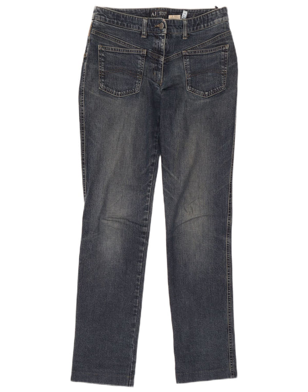 Armani Damen Slim Jeans UK 10 Small W28 L30 Blaue Baumwolle