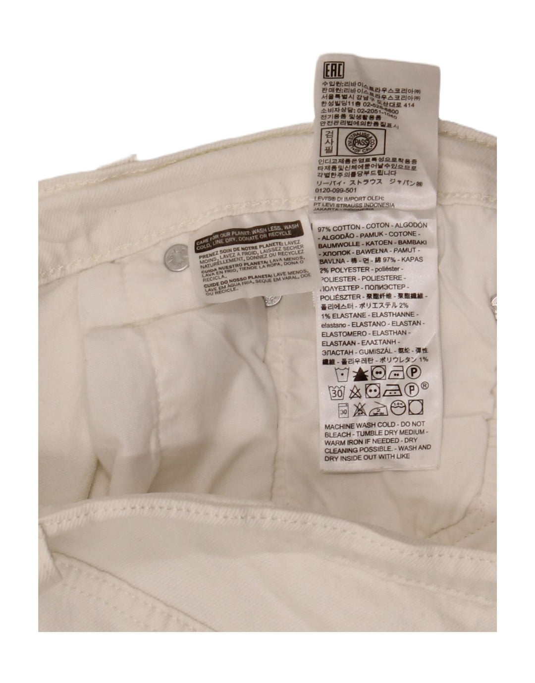 LEVI'S Damen 501 Jeansshorts W30 mittelweiße Baumwolle