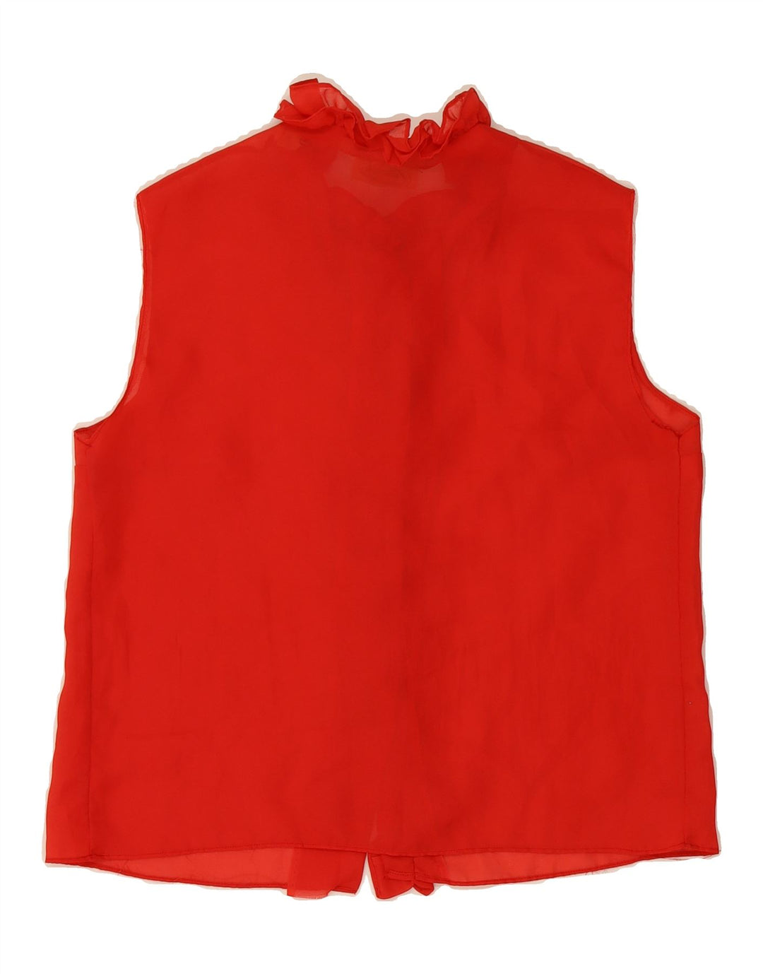 VINTAGE Womens Sleeveless Ruffle Front Blouse Top EU 42 Large Red Vintage Vintage and Second-Hand Vintage from Messina Hembry 