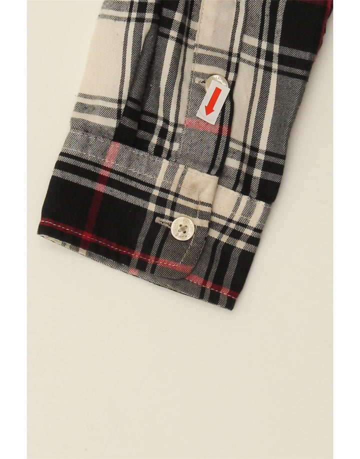 CHAPS Mens Flannel Shirt Medium Black Check Cotton Vintage Chaps and Second-Hand Chaps from Messina Hembry 