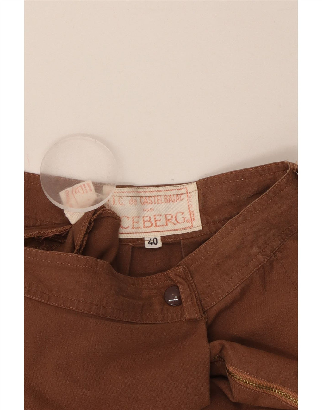 ICEBERG Damen-Rock in A-Linie mit hoher Taille, Größe 40, Größe S, W24, braun, Baumwolle