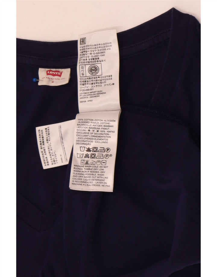Levi's Damen T-Shirt Top UK 14 Medium Marineblau Baumwolle