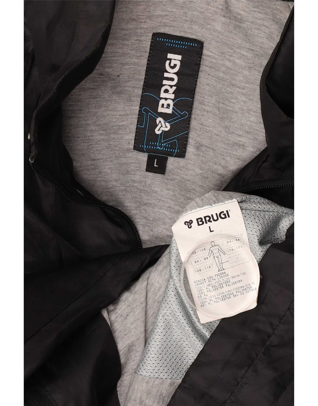 Brugi Herren Regenjacke UK 40 Large Schwarz Polyester