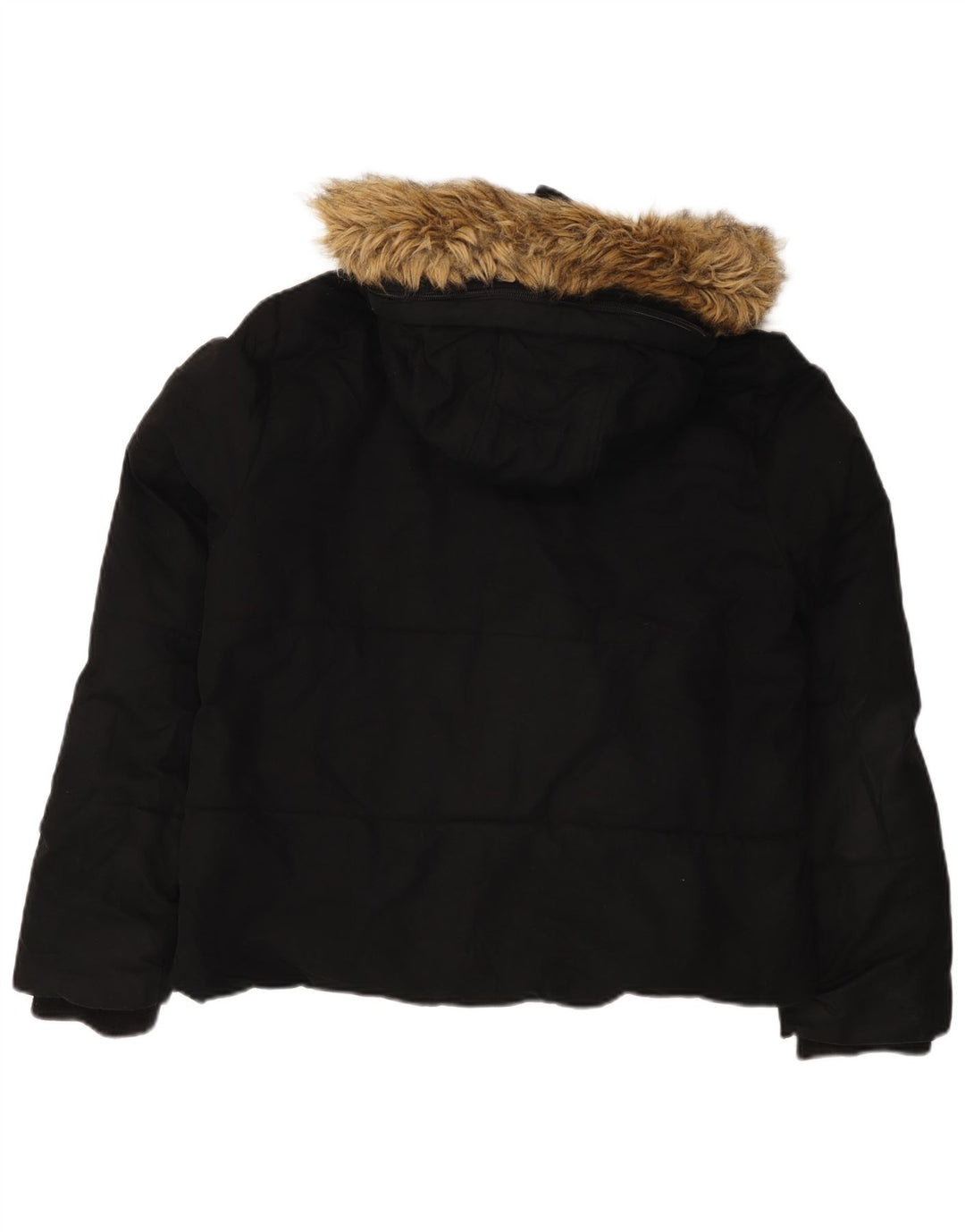 Jack Wills Wattierte Damenjacke mit Kapuze, UK 14, Größe L, Schwarz, Polyester