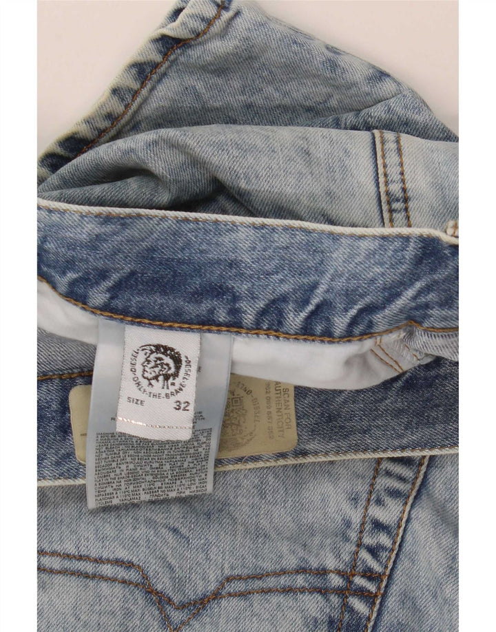 Diesel Herren D-Mirk Slim Denim Shorts W32 Mittelblaue Baumwolle