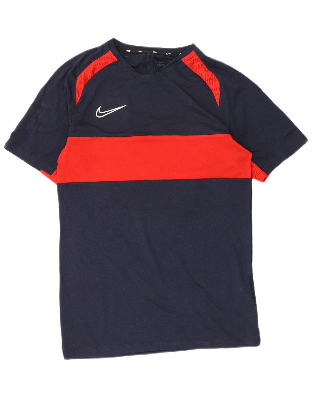 Nike Herren Dri Fit T-Shirt Top Small Marineblau Colourblock Polyester