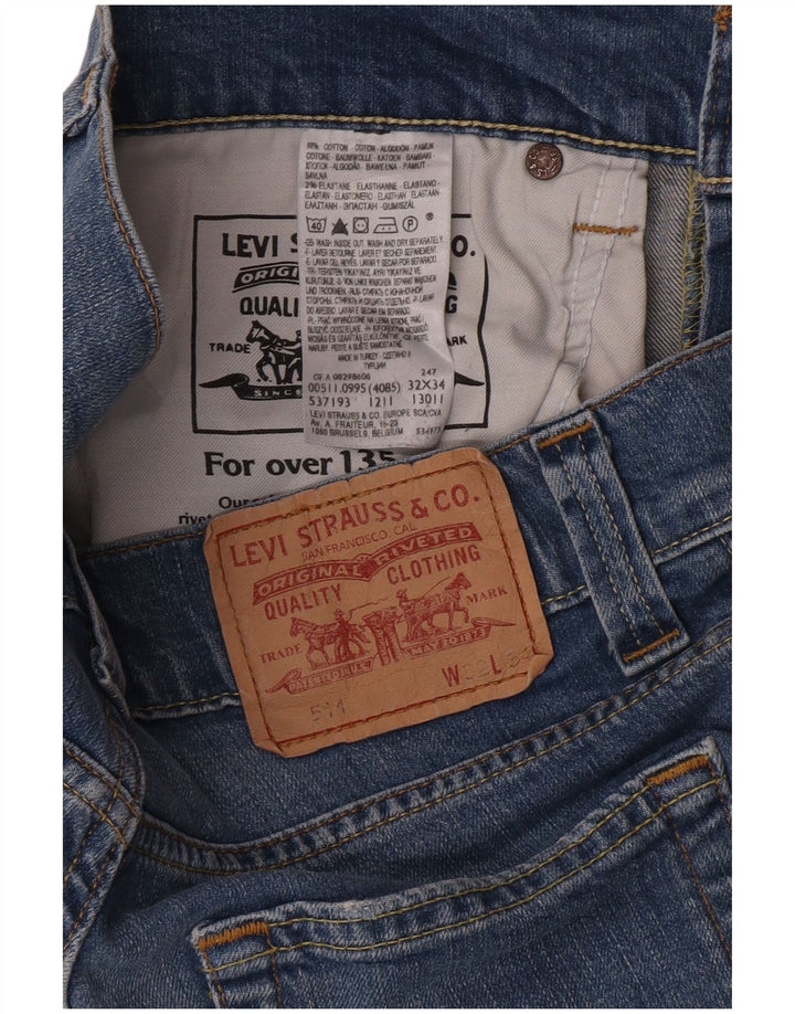 Levi's Damen 511 Slim Jeans W32 L26 Blaue Baumwolle