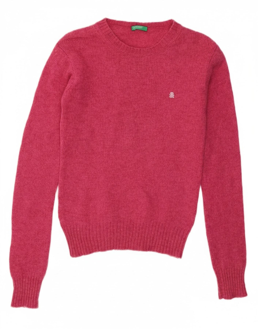 Benetton Damen-Pullover mit Rundhalsausschnitt, Gr. 8, Rosa