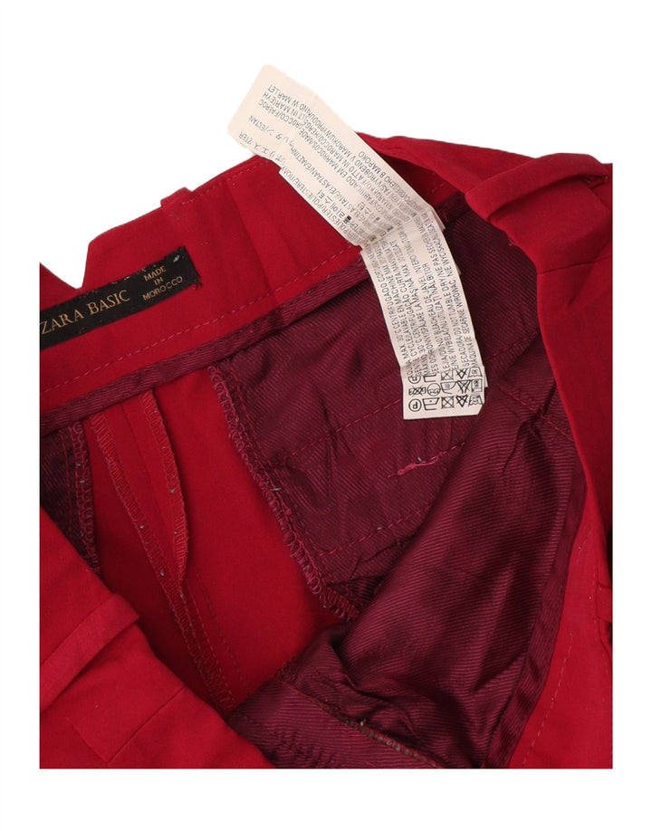 Zara Damen Chino-Shorts, Größe S, W26, Rot, Polyester