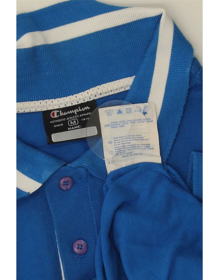 Champion Herren-Poloshirt aus mittelblauer, gestreifter Baumwolle