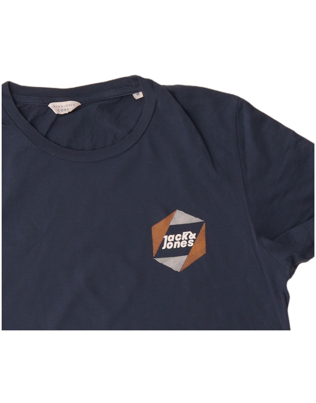 JACK & JONES Herren-T-Shirt-Oberteil aus Baumwolle in mittlerem Marineblau