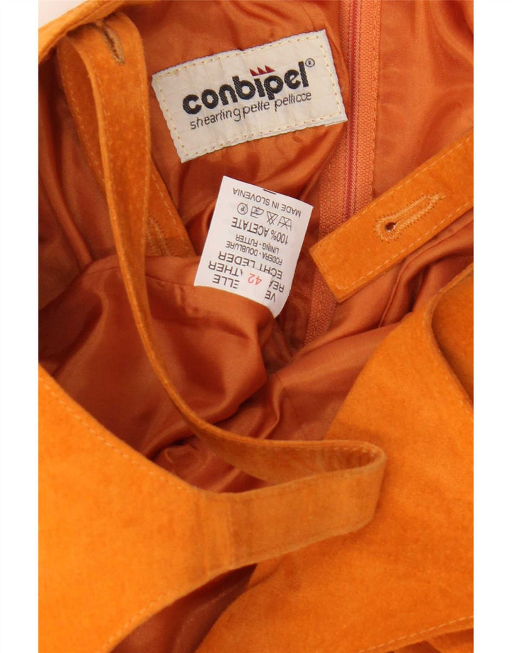 Conbipel Damen Wildlederkleid IT 42 Mitteloranges Leder