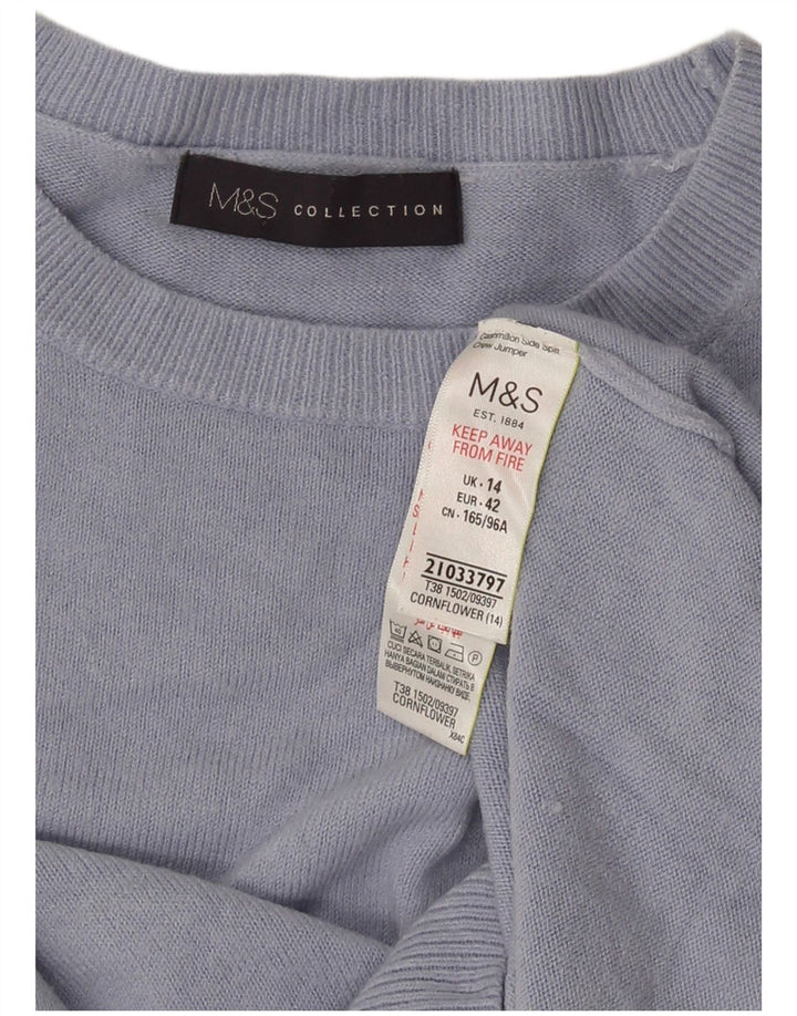 Marks & Spencer Damen-Pullover mit Rundhalsausschnitt, UK 14, Mittelblau, Acryl