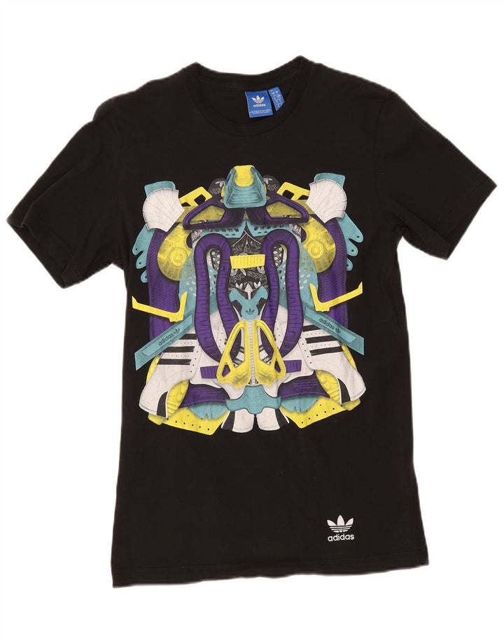 Adidas Herren Grafik T-Shirt Top Small Schwarz Baumwolle