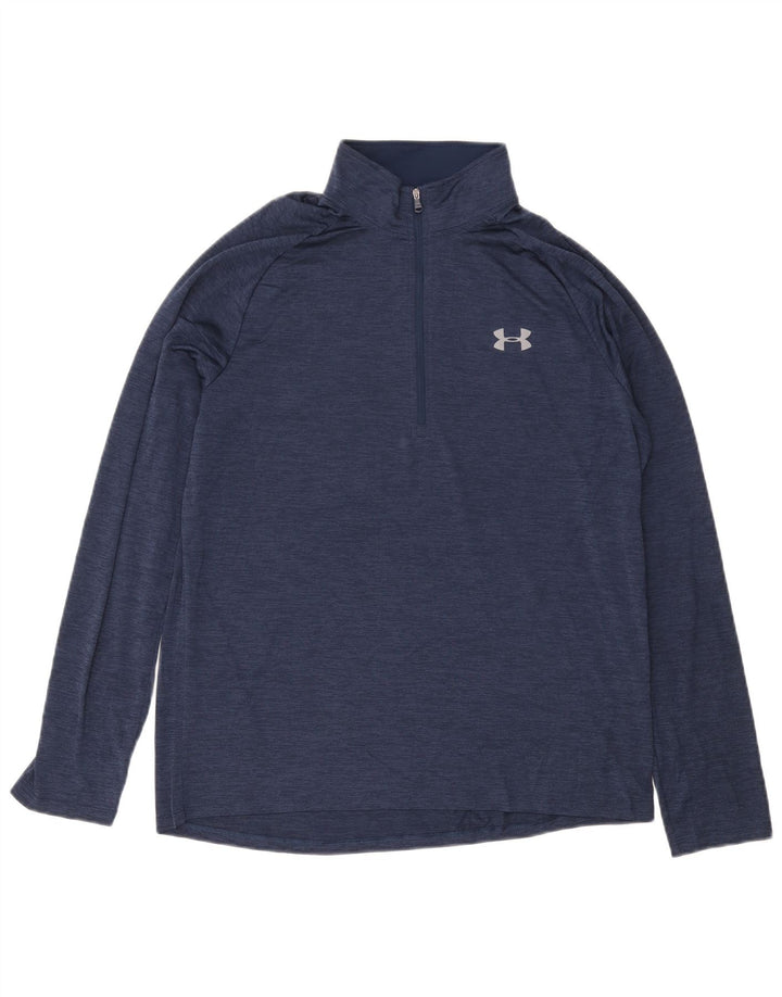 Under Armour Herren-Oberteil mit lockerer Passform und Reißverschluss, langärmelig, Größe L, Blau