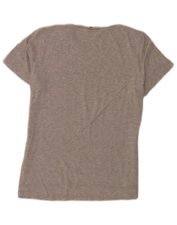 Tommy Hilfiger Damen Grafik-T-Shirt-Oberteil UK 8 Small Grau meliert