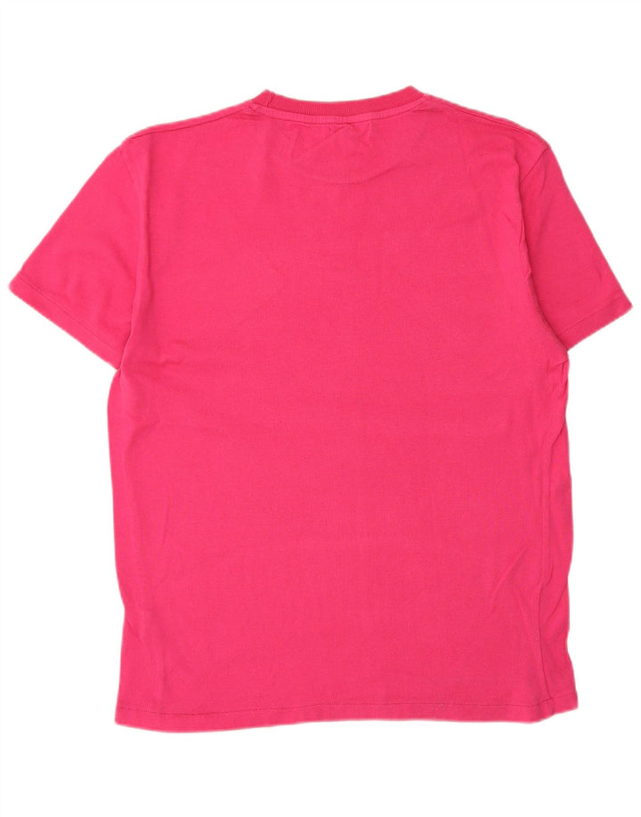 Zara Damen T-Shirt Top UK 14 Mittelrosa Baumwolle