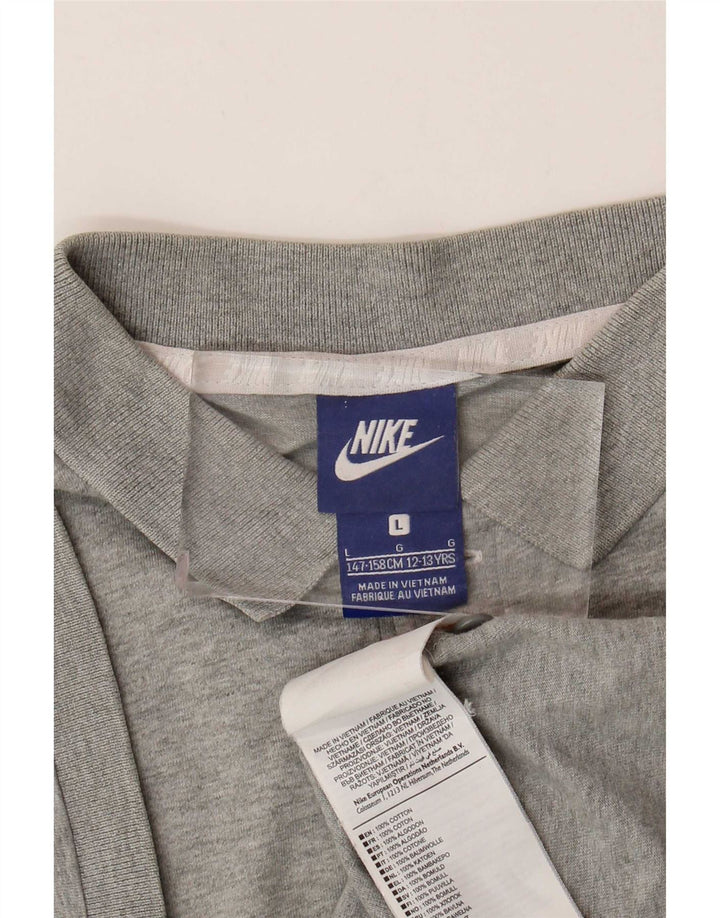 Nike Poloshirt für Jungen, 12–13 Jahre, groß, graue Baumwolle