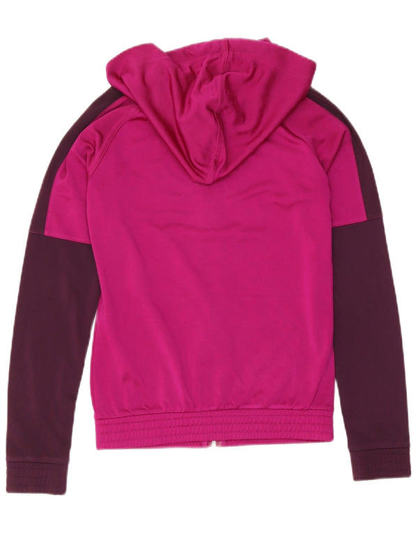 Reebok Womens Zip Hoodie Pullover UK 4/6 XS Rosa Farbblock