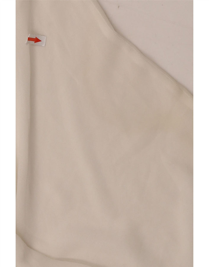 Zara Damen-Blusenoberteil mit 3/4-Ärmeln, UK-Größe 44, Mittelweiß, Polyester