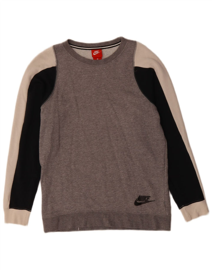 Nike Herren Sweatshirt Pullover XS Grau Colourblock Baumwolle