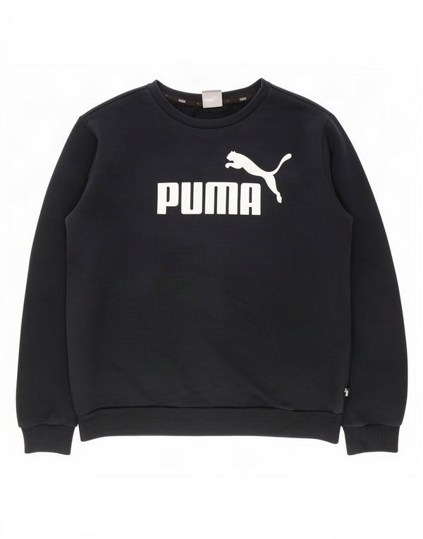 Puma Herren Grafik-Sweatshirt-Pullover aus mittelschwarzer Baumwolle