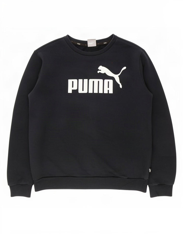 Puma Herren Grafik-Sweatshirt-Pullover aus mittelschwarzer Baumwolle