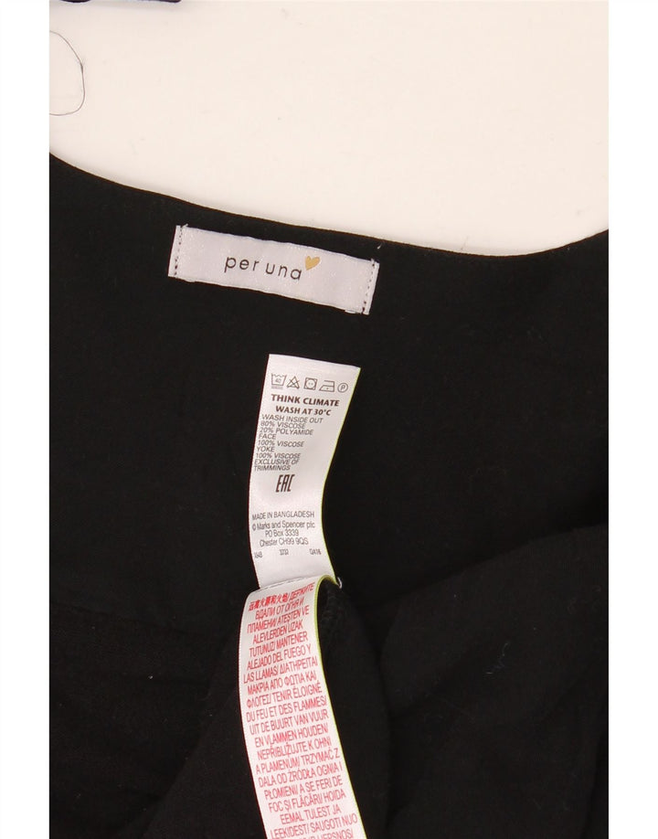 Marks & Spencer Damen Per Una Cardigan Top UK 12 Mittelschwarze Viskose