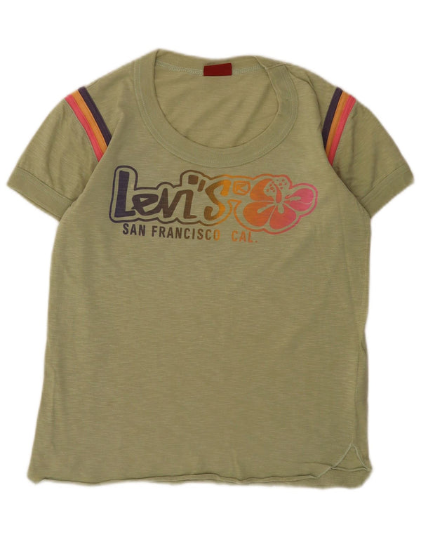 Levi's Damen-T-Shirt mit Grafik, UK 10, Größe S, Khaki, Baumwolle