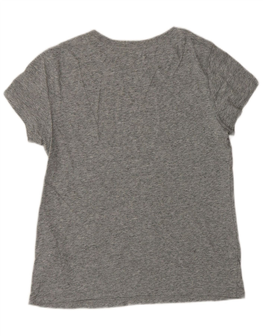 LEVI'S Damen Grafik-T-Shirt-Oberteil UK 12 Mittelgrau gefleckte Baumwolle