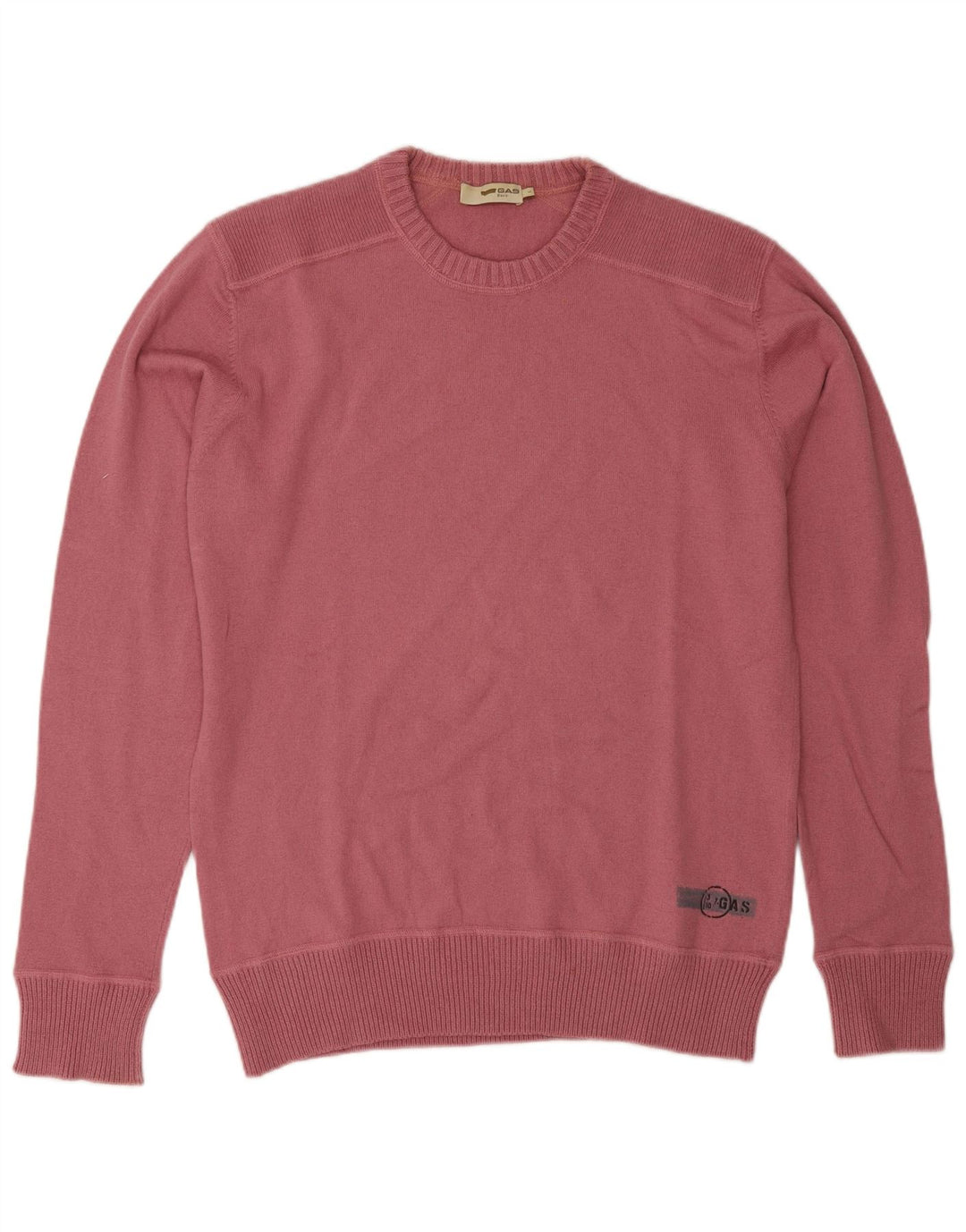 Gas Herren-Pullover mit Rundhalsausschnitt, groß, rosa Wolle