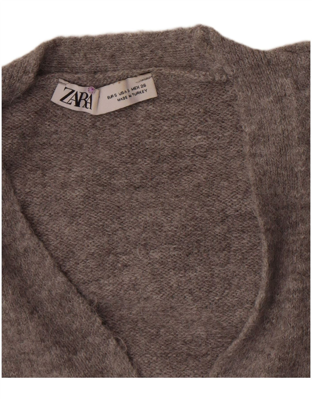 Zara Damen Crop Cardigan Pullover UK 8 Small Grau